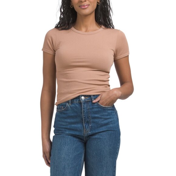 CHRISTIAN SIRIANO NEW YORK Cafe Short Sleeve Seamless Crew Neck Top - Picture 1 of 2